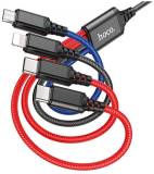 Кабель HOCO USB 2.0 AM to Lightning + Micro 5P + USB-C 1.0m 2A 6931474768650