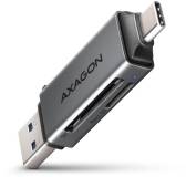 Картридер AXAGON USB-C + USB-A to SD/microSD 5Gbps gray CRE-DAC