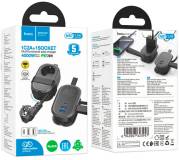 Фильтр HOCO NS7 1 роз, 2 USB,USB-C, 20W, 1.1м, Black NS7B
