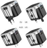 Фильтр HOCO AC5 1 роз, 2 USB, 1,5м, Black/Gray AC5ABG