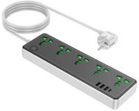 Фильтр HOCO AC13A 5 роз, USB, USB-C, 17W, 1,5м, Black AC13A/B