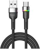 Кабель ESSAGER USB 2.0 AM to USB-C 1.0m 3A LED black EXCT-XCD01