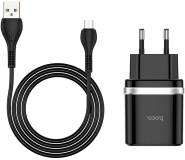 Зарядка HOCO C12Q Smart USB QC3.0 + cable Micro 18W Black 6931474716279