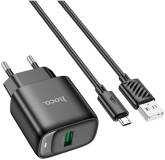 Зарядка HOCO C140A Smart USB QC3.0 + USB to cable Micro Black 6942007627801