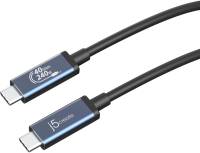 Кабель J5Create USB-C to USB-C 0.8m USB4 40Gbps 240W (48V/5A) 8K60 JUC29L08-N