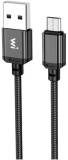 Кабель Wibrand USB 2.0 AM to Micro 5P 1.0m nylon black WI.DC/CO1B-UM