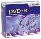 Подробнее о Verbatim DVD+R Disc 4.7Gb 16x Slim case Color 43556