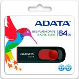 Подробнее о A-Data C008 64GB Black/Red USB 2.0 AC008-64G-RKD