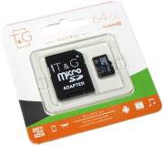 Подробнее о T&G microSDHC 64GB Class10 UHS-I + SD адаптер TG-64GBSDCL10-01