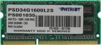 Подробнее о Patriot So-Dimm DDR3 4GB 1600MHz CL11 PSD34G1600L2S