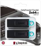 Подробнее о Kingston DataTraveler Exodia 2-Pack 64GB Black/Blue USB 3.2 DTX/64GB-2P