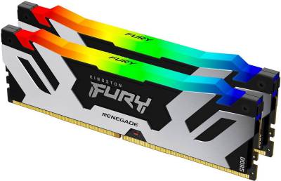 Память Kingston Fury Renegade Silver RGB DDR5 32GB (2x16GB) 6400MHz CL32 Kit KF564C32RSAK2-32