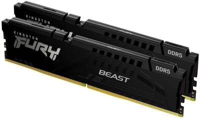 Память Kingston Fury Beast Black DDR5 64GB (2x32GB) 5600MHz CL40 Kit KF556C40BBK2-64
