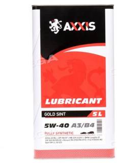 Масло Axxis 5W-40 A3/B4 Gold Sint 5л