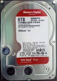 Внутренний HDD/SSD Western Digital WD Red Plus 6TB 5400rpm 256MB WD60EFPX