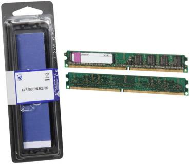 Оперативная память Kingston DDR2 2GB (2x1GB) 400MHz CL3 Kit KVR400D2N3K2/2G