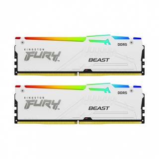 Память Kingston FURY Beast White RGB EXPO DDR5 64GB (2x32GB) 5600MHz CL36 Kit KF556C36BWEAK2-64
