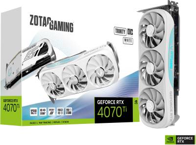 Видеокарта ZOTAC GAMING GeForce RTX 4070 Ti Trinity OC White Edition 12GB ZT-D40710Q-10P