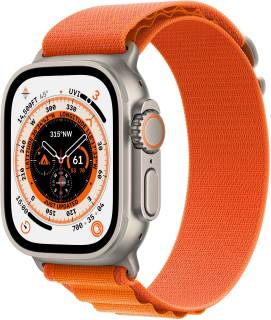 Часы Apple Watch Ultra GPS + Cellular 49mm Titanium Case with Orange Alpine Loop - Large MQEV3/MQFM3