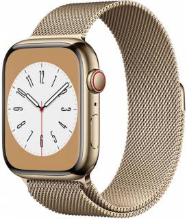 Часы Apple Watch Series 8 GPS + Cellular 45mm Gold S. Steel Case w. Milanese Loop Gold MNKP3/MNKQ3