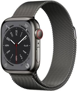 Часы Apple Watch Series 8 GPS + Cellular 45mm Graphite S. Steel Case w. Milanese Loop Graphite MNKW3/MNKX3