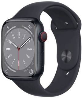 Часы Apple Watch Series 8 GPS + Cellular 45mm Midnight Aluminum Case w. Midnight Sport Band MNK43