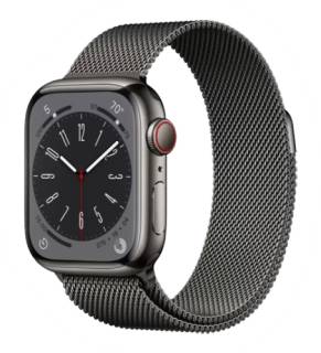 Часы Apple Watch Series 8 GPS + Cellular 41mm Graphite S. Steel Case w. Milanese Loop Graphite MNJL3/MNJM3