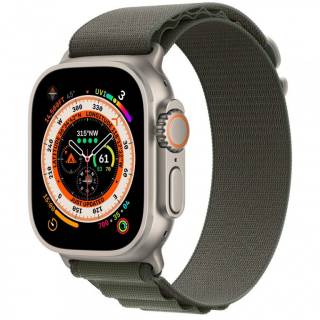 Часы Apple Watch Ultra GPS + Cellular 49mm Titanium Case with Green Alpine Loop - Large MQEX3/MQFP3