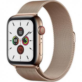Часы Apple Watch Series 5 GPS + Cellular 44mm Gold Stainless Steel Case with Gold Milanese Loop MWW62/MWWJ2