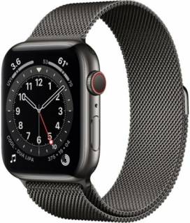 Часы Apple Watch Series 6 GPS + Cellular, 44mm Graphite Stainless Steel Case with Graphite Milanese Loop M07R3/M0GX3
