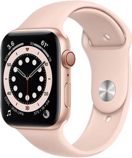 Часы Apple Watch Series 6 GPS + LTE 44mm Gold Aluminium Case with Pink Sport Band M07G3