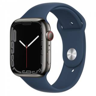 Часы Apple Watch Series 7 GPS + Cellular 45mm Graphite S. Steel Case w. Abyss Blue S. Band MKJH3