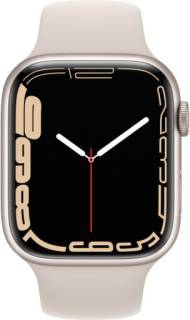 Часы Apple Watch Series 7 GPS (MKN63) 45mm Starlight Aluminum Case With Starlight Sport Band