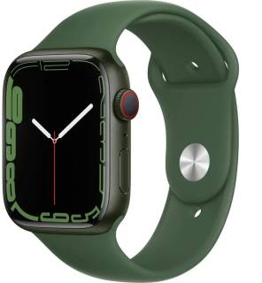 Apple Watch Series 7 GPS + Cellular 45mm Green Aluminum Case with Clover Sport Band MKJ93