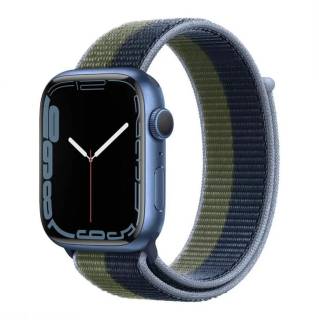 Часы Apple Watch S7 GPS 45mm Blue/Abyss Blue Moss Green Sport Loop MKNR3/ML313