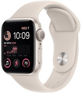 Часы Apple Watch SE 2 44mm Starlight Aluminum Case with Starlight Sport Band S/M MNJX3, MNTD3