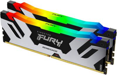 Память Kingston Fury Renegade Silver/Black RGB XMP DDR5 32GB (2x16GB) 7200MHz CL38 Kit KF572C38RSAK2-32