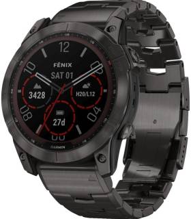 Часы Garmin Fenix 7X Sapphire Solar Carbon Gray DLC Titanium with Titanium Band 010-02541-27