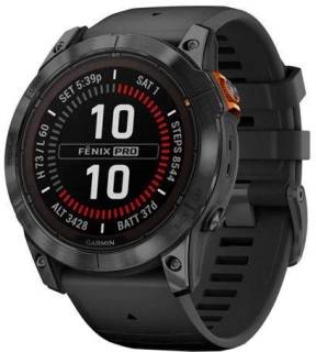 Часы Garmin Fenix 7 Pro Sapphire Solar Edition Carbon Grey DLC Titanium with Black Band 010-02777-10/11
