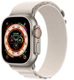 Часы Apple Apple Watch Ultra GPS + Cellular 49mm Titanium Case with Starlight Alpine Loop - Medium (MQF03/MQFR3)