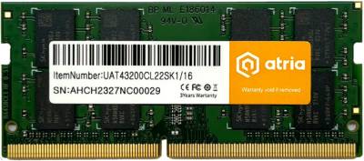 Память ATRIA So-Dimm DDR4 16GB 3200MHz CL22 UAT43200CL22SK1/16