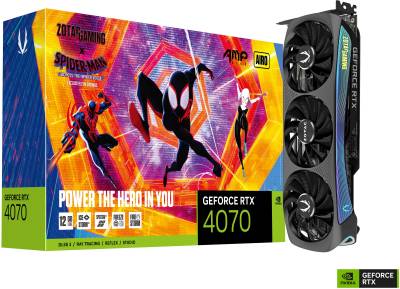 Видеокарта ZOTAC GAMING GeForce RTX 4070 12GB AMP AIRO SPIDER-MAN: Across the Spider-Verse Bundle ZT-D40700F-10SMP