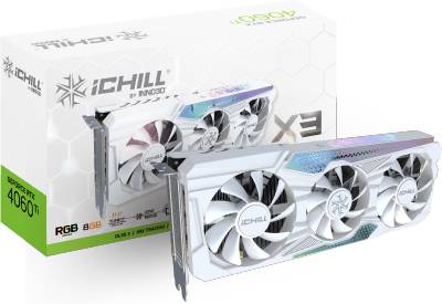 Видеокарта Inno3D GeForce RTX 4060 Ti 8GB ICHILL X3 WHITE C406T3-08D6X-17113280