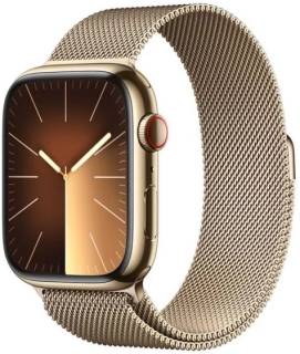 Часы Apple Watch Series 9 GPS + Cellular 45mm Gold Stainless Steel Case with Gold Milanese Loop MRMU3QP/A