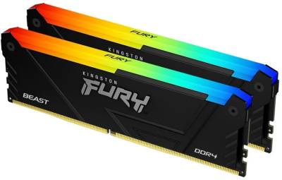 Память Kingston FURY Beast RGB Black XMP DDR4 16GB (2x8GB) 3200MHz CL16 Kit KF432C16BB2AK2/16