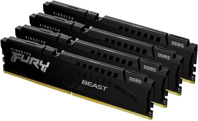 Оперативная память Kingston FURY Beast Black XMP DDR5 128GB (4x32GB) 5200MHz CL40 Kit KF552C40BBK4-128