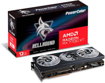 Видеокарта PowerColor Hellhound AMD Radeon RX 7700 XT 12GB RX 7700 XT 12G-L/OC