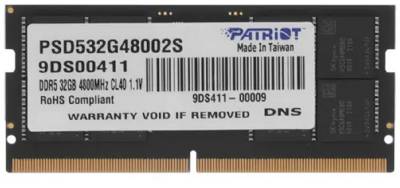 Оперативная память Patriot So-Dimm DDR5 32GB 4800MHz CL40 PSD532G48002S