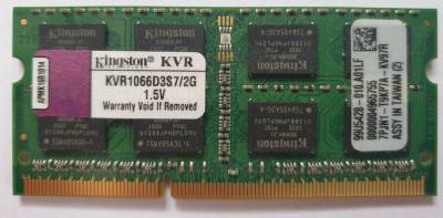 Оперативная память Kingston So-Dimm DDR3 2GB 1066MHz CL7 KVR1066D3S7/2G