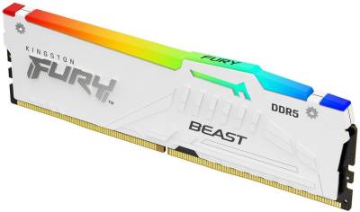 Память Kingston FURY Beast White RGB XMP DDR5 16GB 5600MHz CL40 KF556C40BWA-16